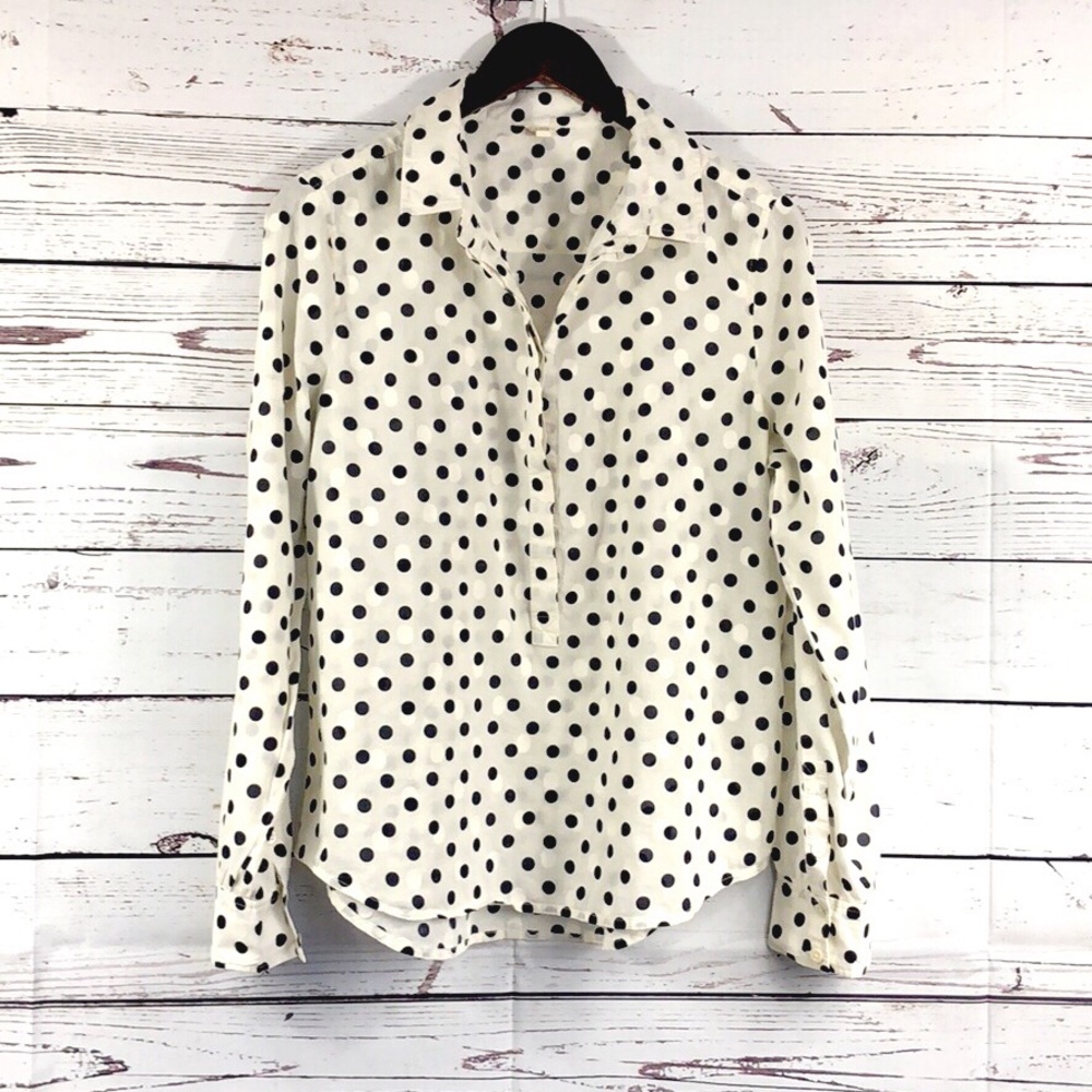 J. Crew polka dot top • size 10